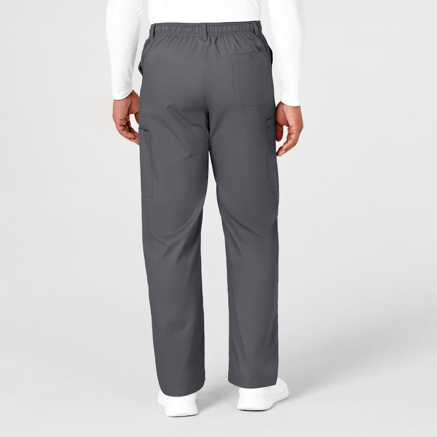 WonderWORK Men's Cargo Scrub Pant Pewter back view