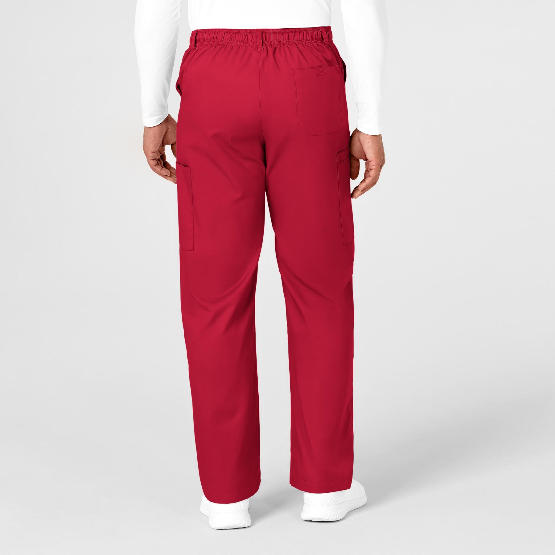 WonderWORK Men's Cargo Scrub Pant Red back view