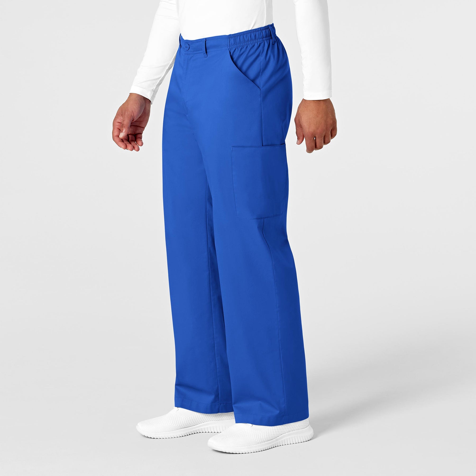 WonderWORK Men's Cargo Scrub Pant Royal side view