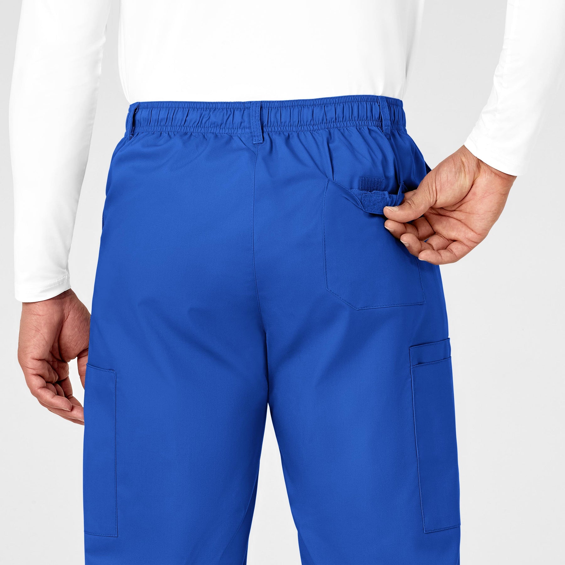 WonderWORK Men's Cargo Scrub Pant Royal back detail