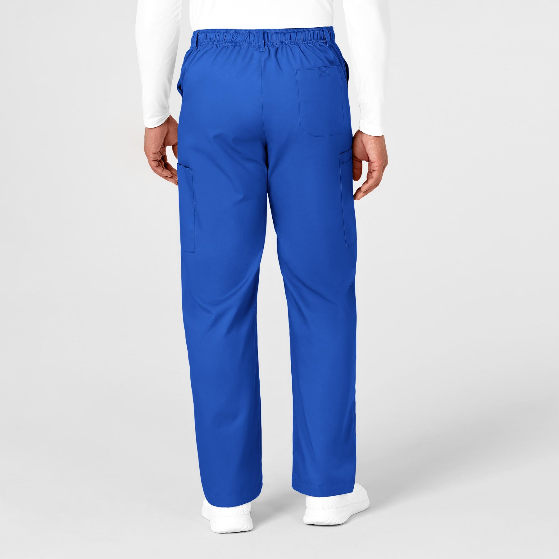 WonderWORK Men's Cargo Scrub Pant Royal back view