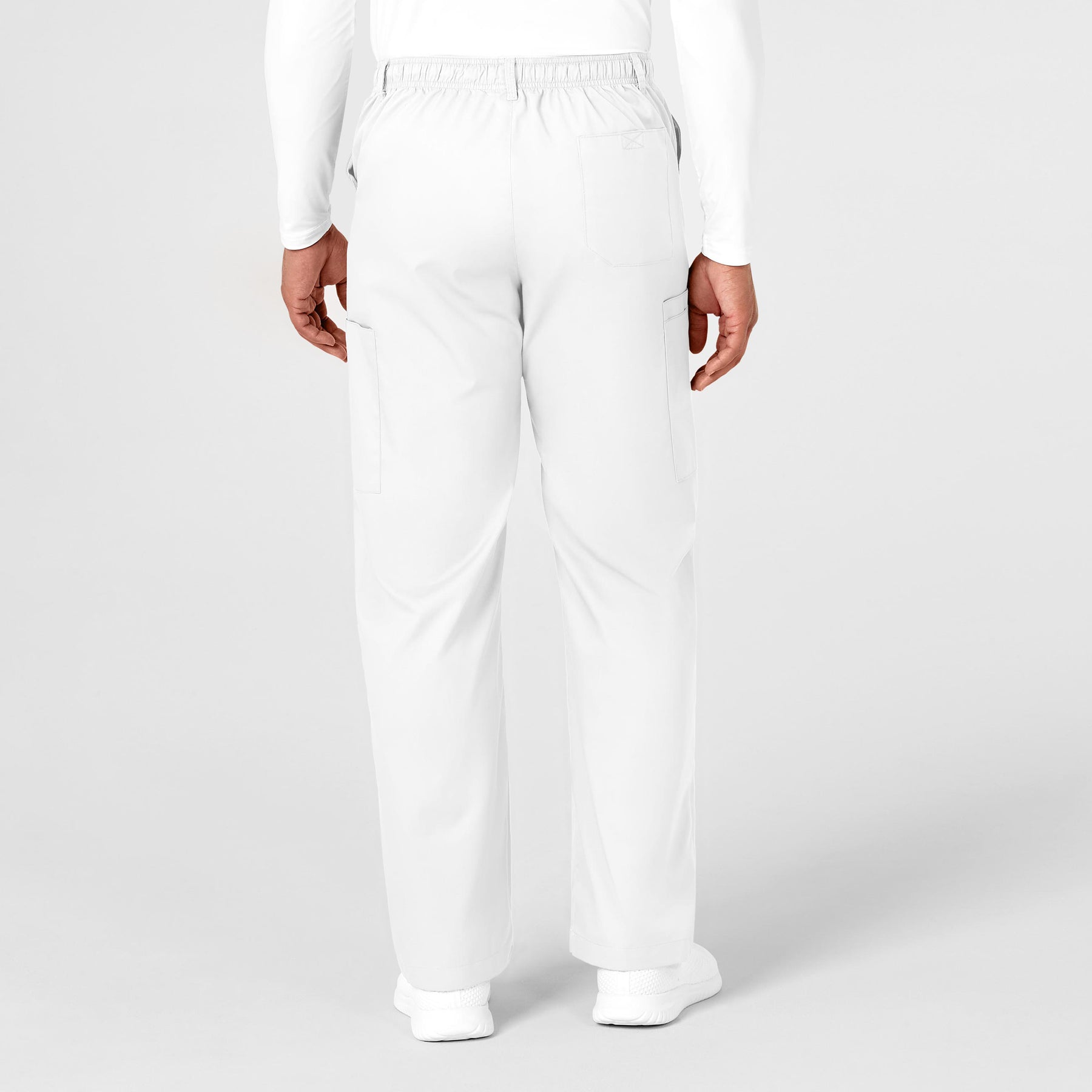 WonderWORK Men's Cargo Scrub Pant White back view