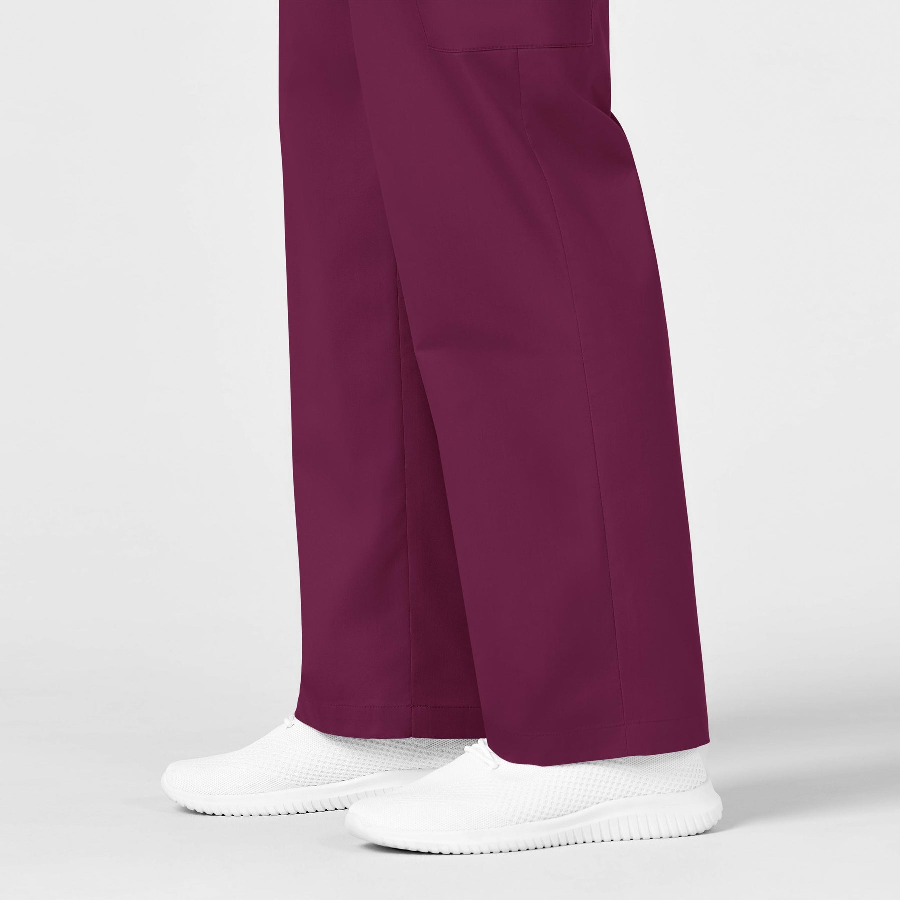 WonderWORK Men's Cargo Scrub Pant Wine hemline detail