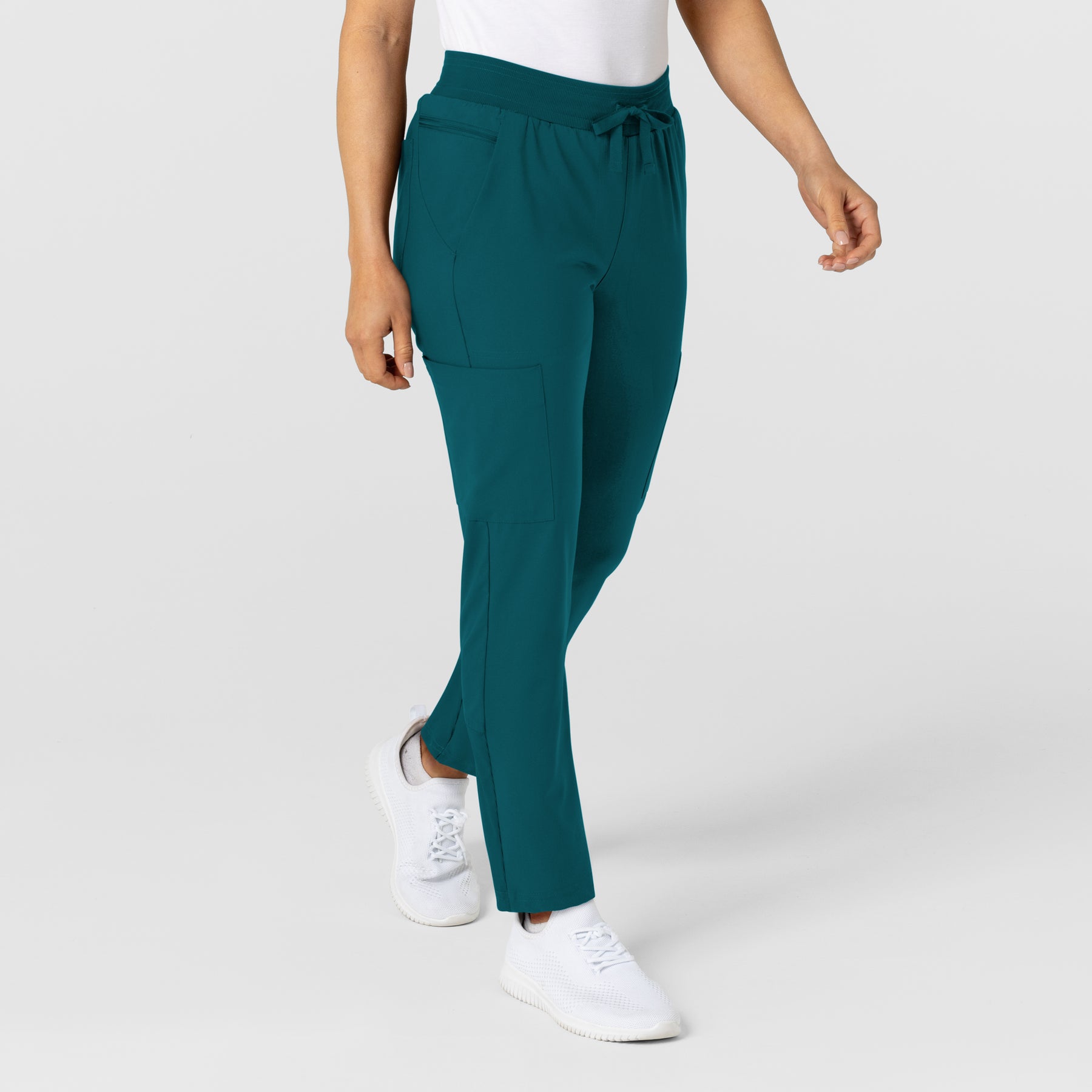 W123 Women's Flex-n-Reach Track Scrub Pant Caribbean side view
