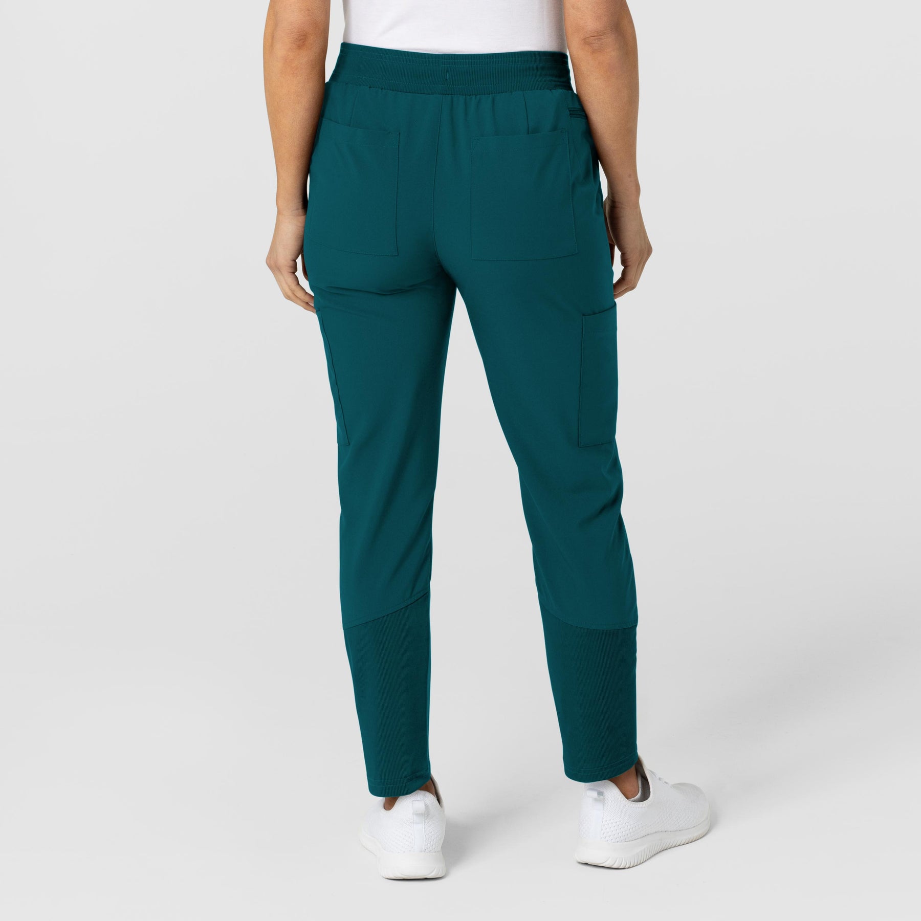 W123 Women's Flex-n-Reach Track Scrub Pant Caribbean back view