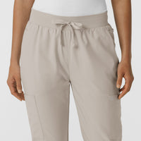 W123 Women's Flex-n-Reach Track Scrub Pant Cloud front detail