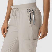 W123 Women's Flex-n-Reach Track Scrub Pant Cloud side detail 2