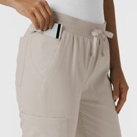 W123 Women's Flex-n-Reach Track Scrub Pant Cloud hemline detail