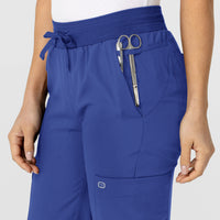W123 Women's Flex-n-Reach Track Scrub Pant Galaxy Blue side detail 1