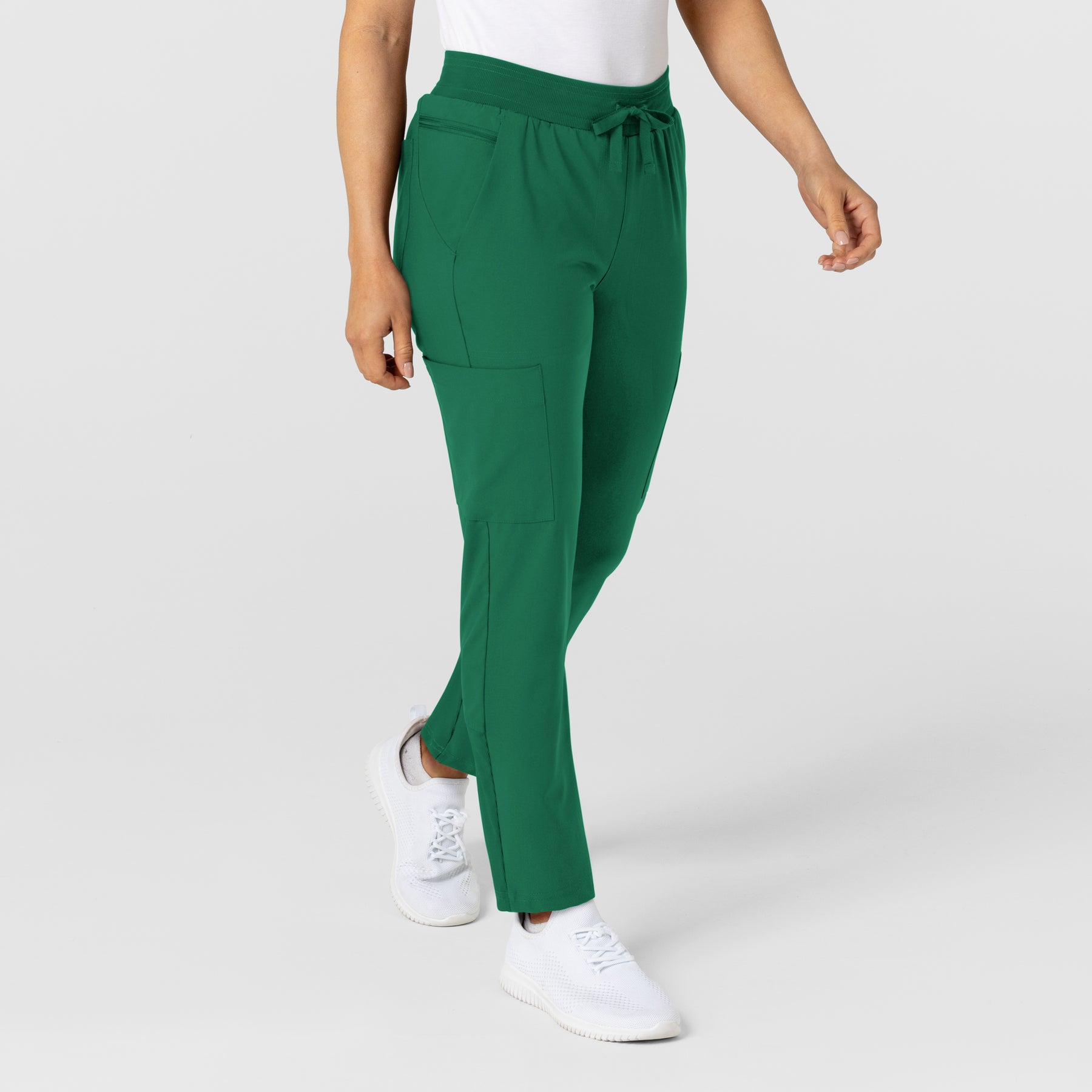 W123 Women's Flex-n-Reach Track Scrub Pant Hunter side view
