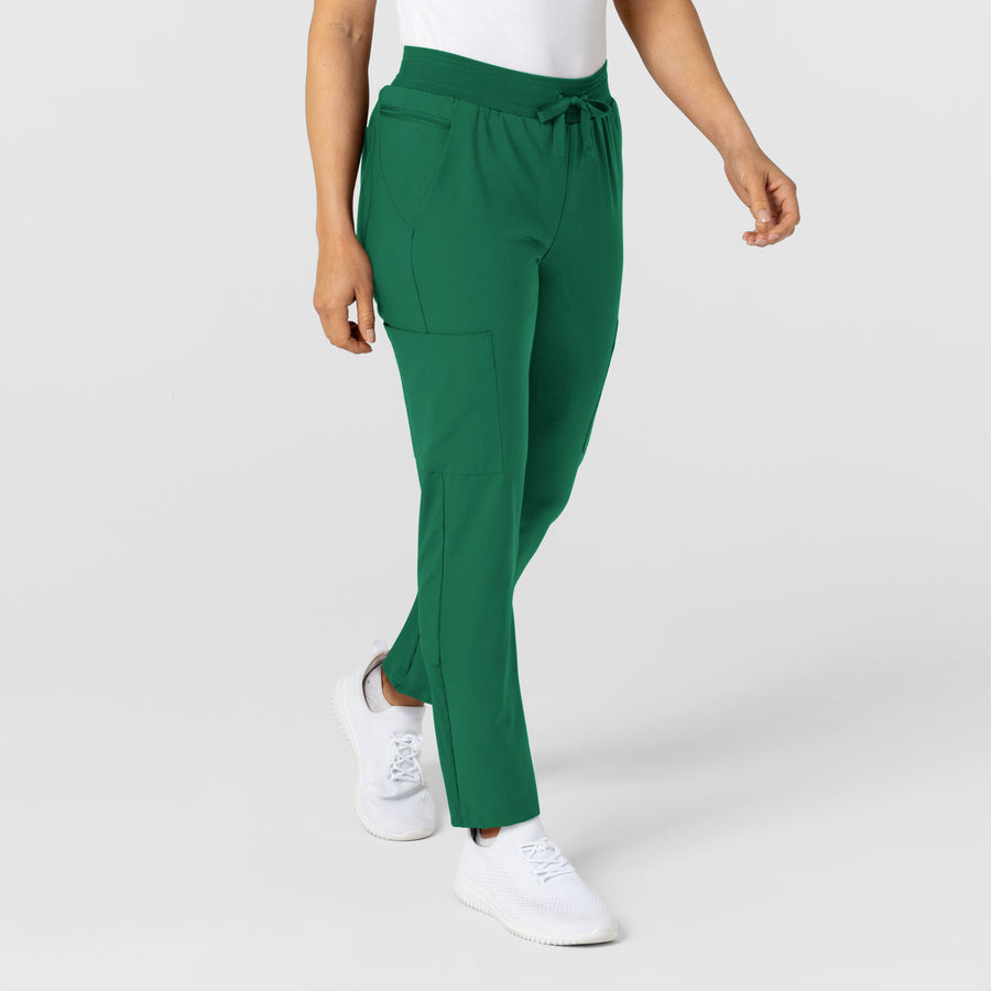W123 Women's Flex-n-Reach Track Scrub Pant Hunter side view