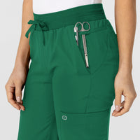 W123 Women's Flex-n-Reach Track Scrub Pant Hunter side detail 1