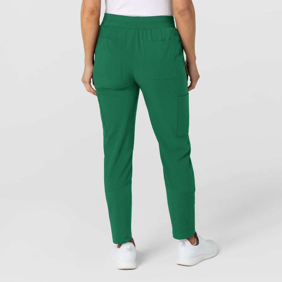W123 Women's Flex-n-Reach Track Scrub Pant Hunter back view