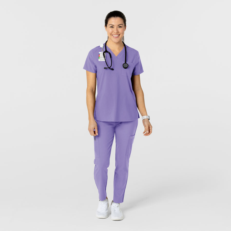 W123 Women's Flex-n-Reach Track Scrub Pant Iris Purple scrub set