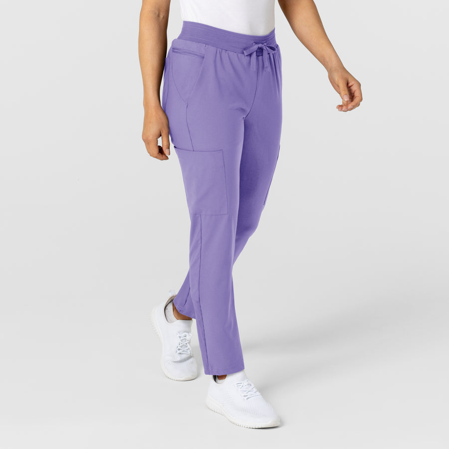 W123 Women's Flex-n-Reach Track Scrub Pant Iris Purple side view