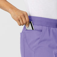 W123 Women's Flex-n-Reach Track Scrub Pant Iris Purple front detail