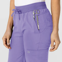 W123 Women's Flex-n-Reach Track Scrub Pant Iris Purple side detail 1