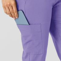 W123 Women's Flex-n-Reach Track Scrub Pant Iris Purple side detail 2