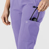 W123 Women's Flex-n-Reach Track Scrub Pant Iris Purple hemline detail