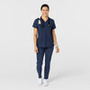 W123 Women's Flex-n-Reach Track Scrub Pant Navy scrub set