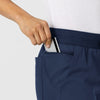 W123 Women's Flex-n-Reach Track Scrub Pant Navy front detail