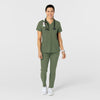 W123 Women's Flex-n-Reach Track Scrub Pant Olive full scrub set