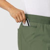 W123 Women's Flex-n-Reach Track Scrub Pant Olive front detail
