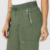 W123 Women's Flex-n-Reach Track Scrub Pant Olive side detail 1