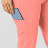 W123 Women's Flex-n-Reach Track Scrub Pant Paradise Pink side detail 2