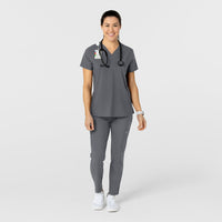 W123 Women's Flex-n-Reach Track Scrub Pant Pewter scrub set