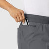 W123 Women's Flex-n-Reach Track Scrub Pant Pewter front detail