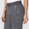 W123 Women's Flex-n-Reach Track Scrub Pant Pewter side detail 1