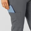 W123 Women's Flex-n-Reach Track Scrub Pant Pewter side detail 2