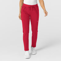 W123 Women's Flex-n-Reach Track Scrub Pant Red
