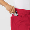 W123 Women's Flex-n-Reach Track Scrub Pant Red front detail