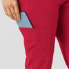 W123 Women's Flex-n-Reach Track Scrub Pant Red side detail 2