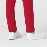 W123 Women's Flex-n-Reach Track Scrub Pant Red back detail