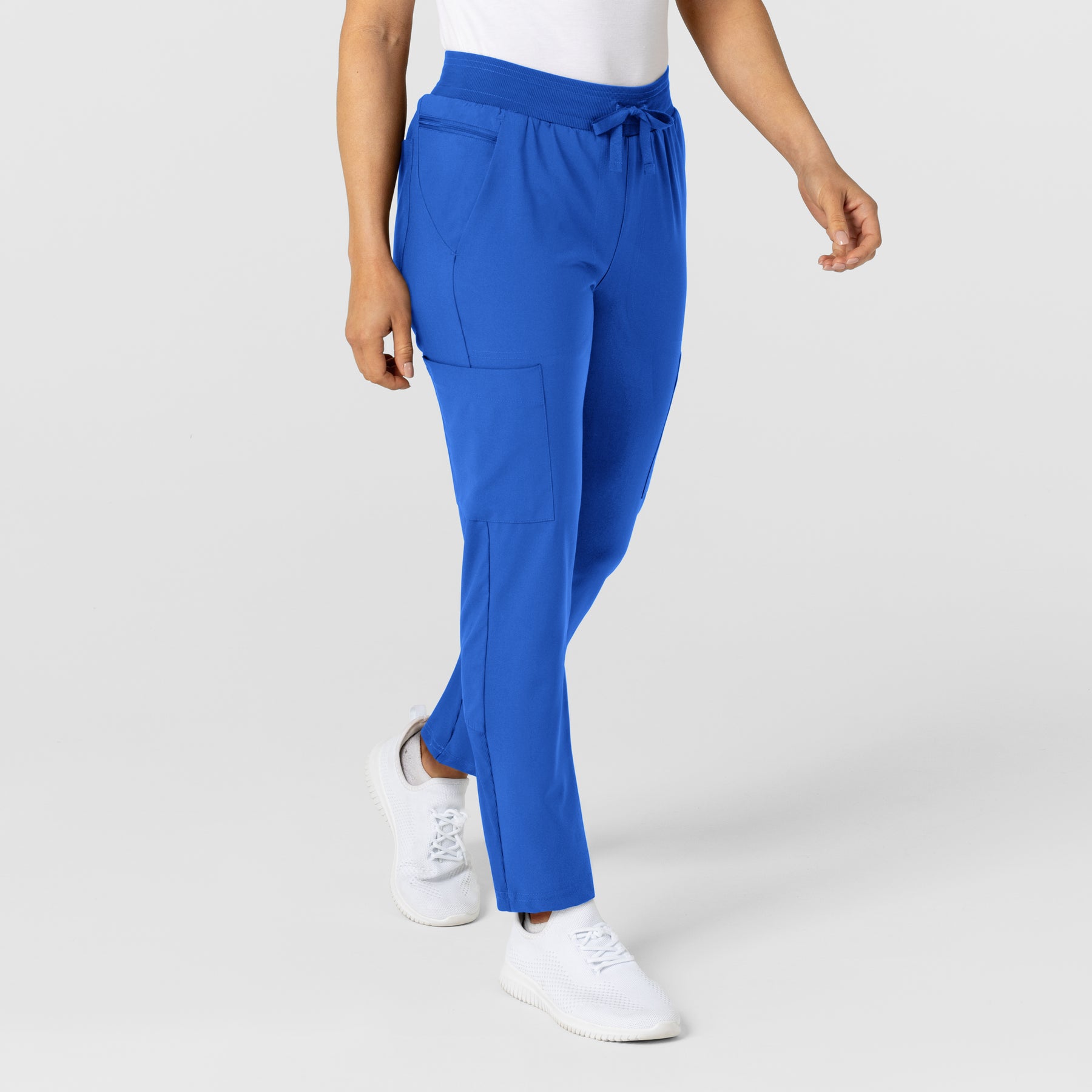W123 Women's Flex-n-Reach Track Scrub Pant Royal side view