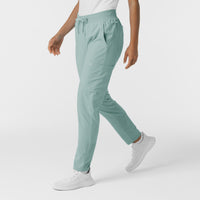 W123 Women's Flex-n-Reach Track Scrub Pant Sky Blue side view