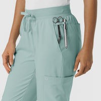W123 Women's Flex-n-Reach Track Scrub Pant Sky Blue side detail 2