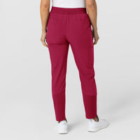 W123 Women's Flex-n-Reach Track Scrub Pant Viva Magenta back view