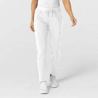 W123 Women's Flex-n-Reach Track Scrub Pant White