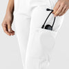W123 Women's Flex-n-Reach Track Scrub Pant White hemline detail