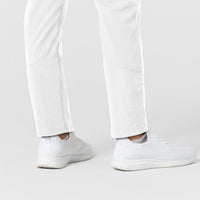 W123 Women's Flex-n-Reach Track Scrub Pant White back detail