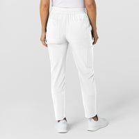 W123 Women's Flex-n-Reach Track Scrub Pant White back view
