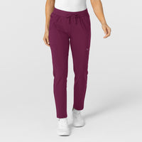 Wink W123 Women's Flex-n-Reach Track Scrub Pant Wine