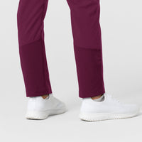 W123 Women's Flex-n-Reach Track Scrub Pant Wine back detail