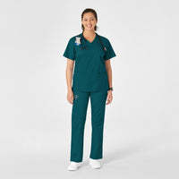 WonderWORK Women's Straight Leg Cargo Scrub Pant Caribbean Blue full scrub set