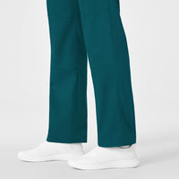 WonderWORK Women's Straight Leg Cargo Scrub Pant Caribbean Blue back detail