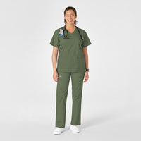 WonderWORK Women's Straight Leg Cargo Scrub Pant Olive full scrub set